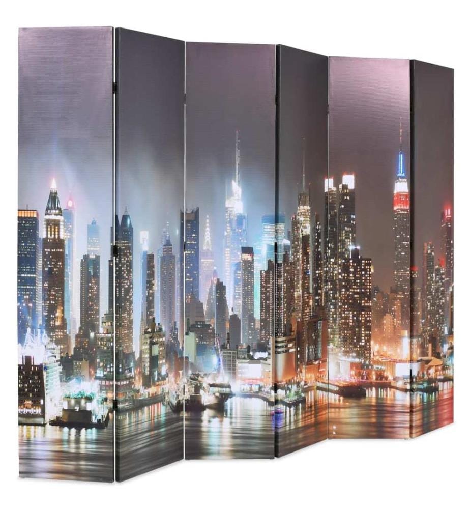 Cloison de séparation pliable 228 x 170 cm New York la nuit