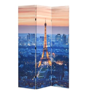 Cloison de séparation pliable 120x170 cm Paris la nuit