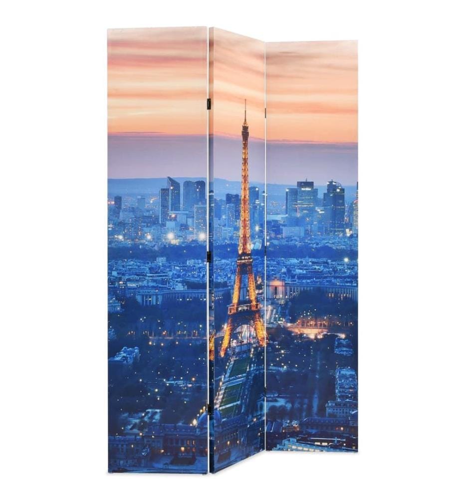 Cloison de séparation pliable 120x170 cm Paris la nuit