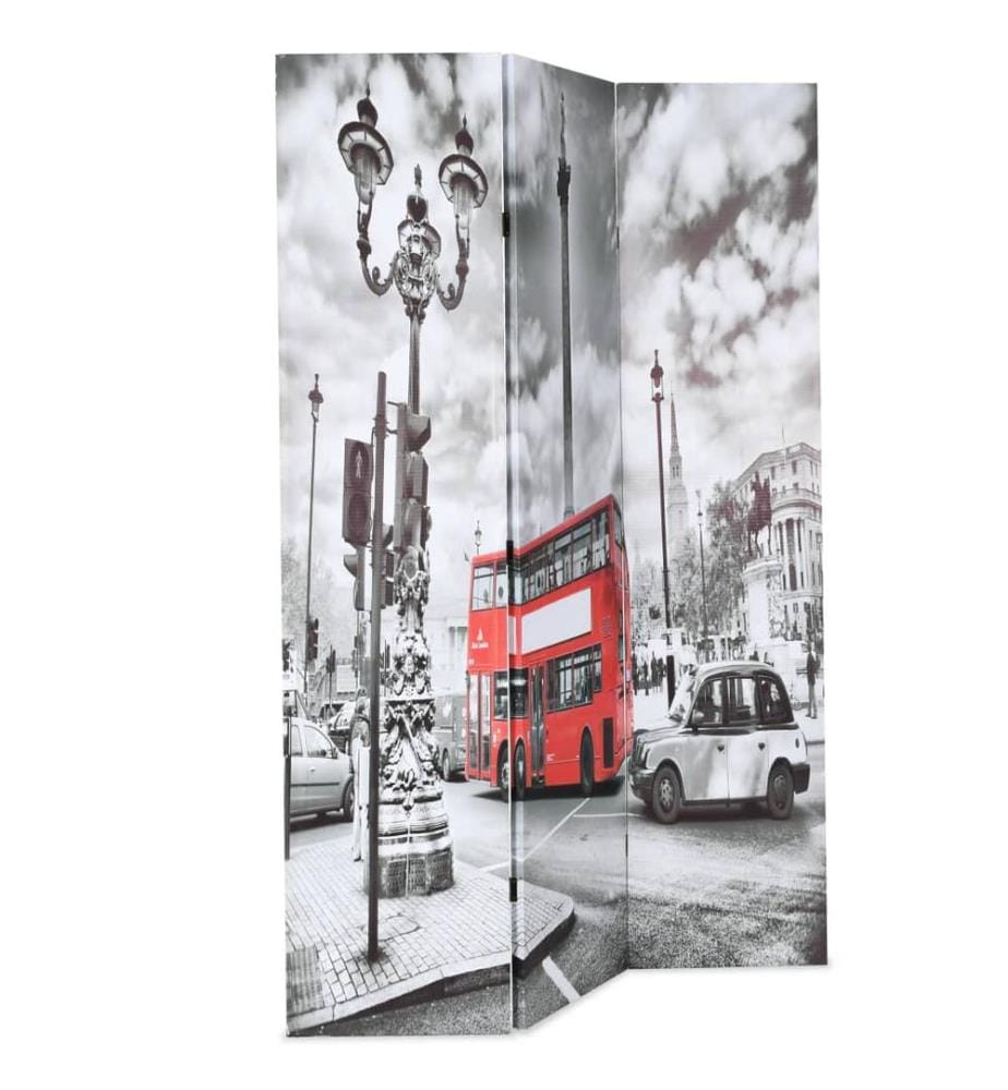 Cloison de séparation 120 x 170 cm Bus londonien Noir et blanc