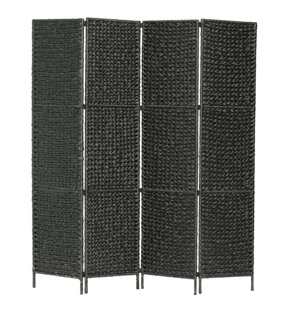 4-teiliger Paravent Schwarz 154×160 cm Wasserhyazinthe