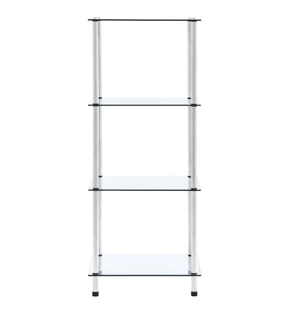 Étagère 4 niveaux Transparent 40x40x100 cm Verre trempé