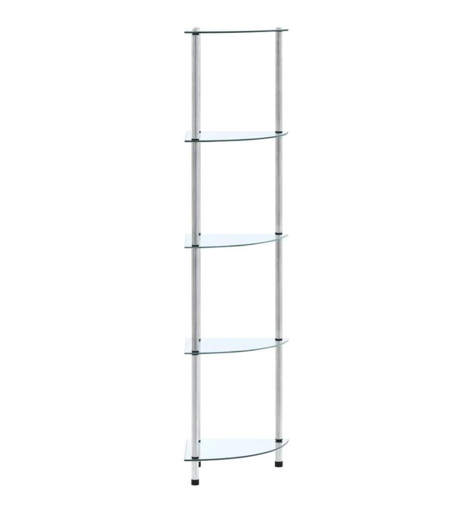 Étagère 5 niveaux Transparent 30x30x130 cm Verre trempé