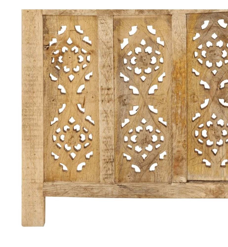 Cloison de séparation 4 panneaux 160x165 cm Bois de manguier