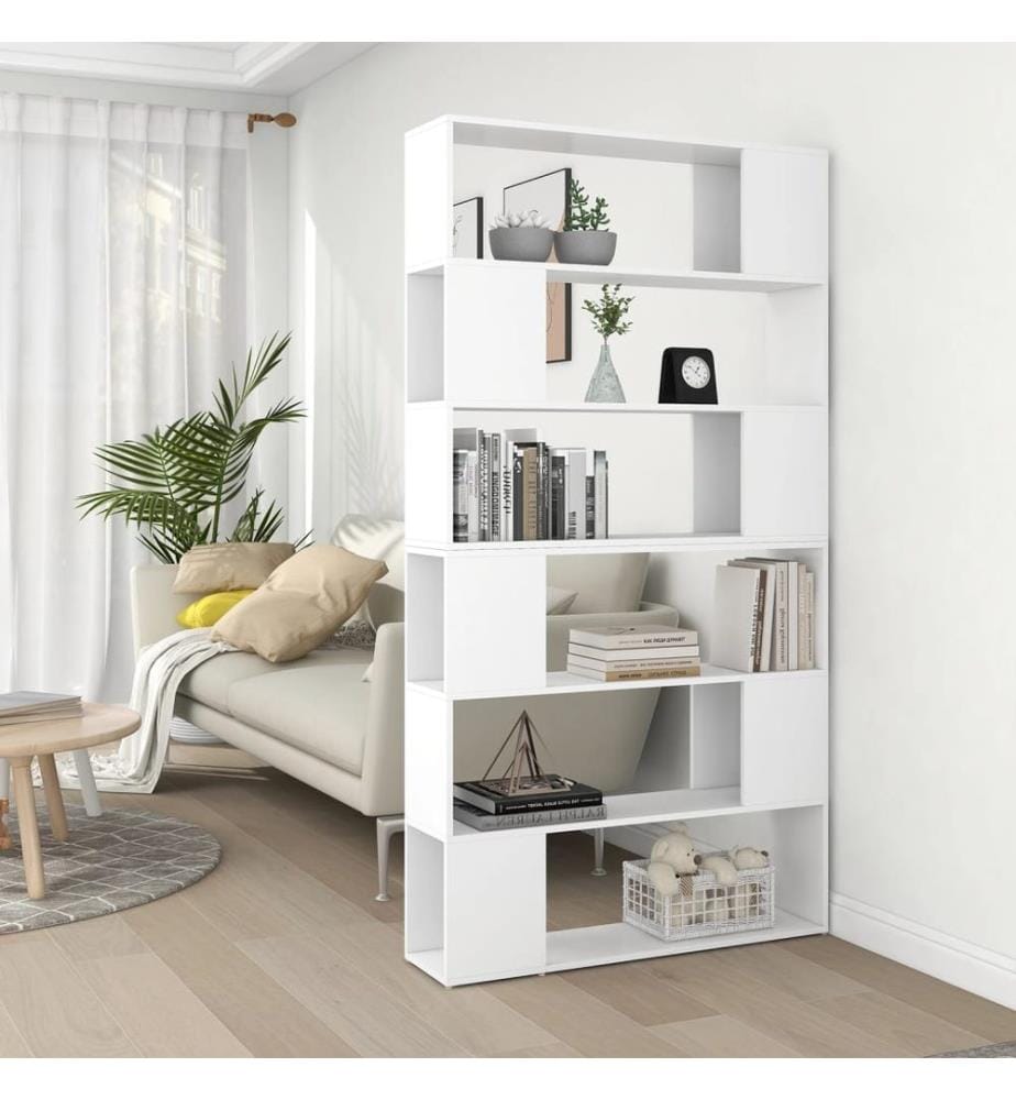 Bibliothèque/Séparateur de pièce Blanc 100x24x188 cm