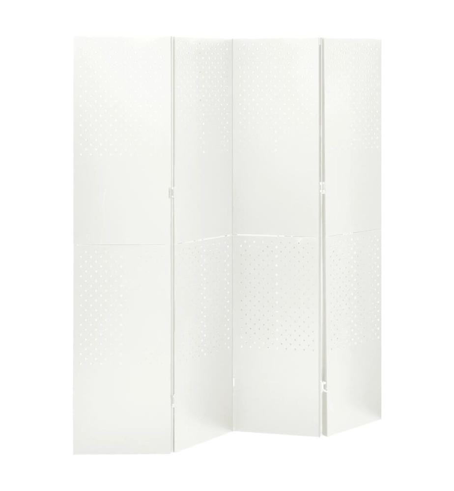 Cloisons de séparation 4 panneaux 2 pcs Blanc 160x180 cm Acier