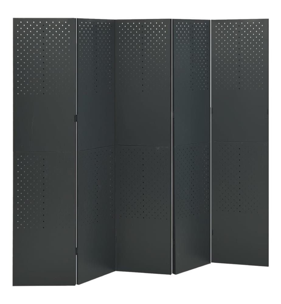 Cloisons de séparation 5 panneaux 2 pcs Anthracite 200x180 cm