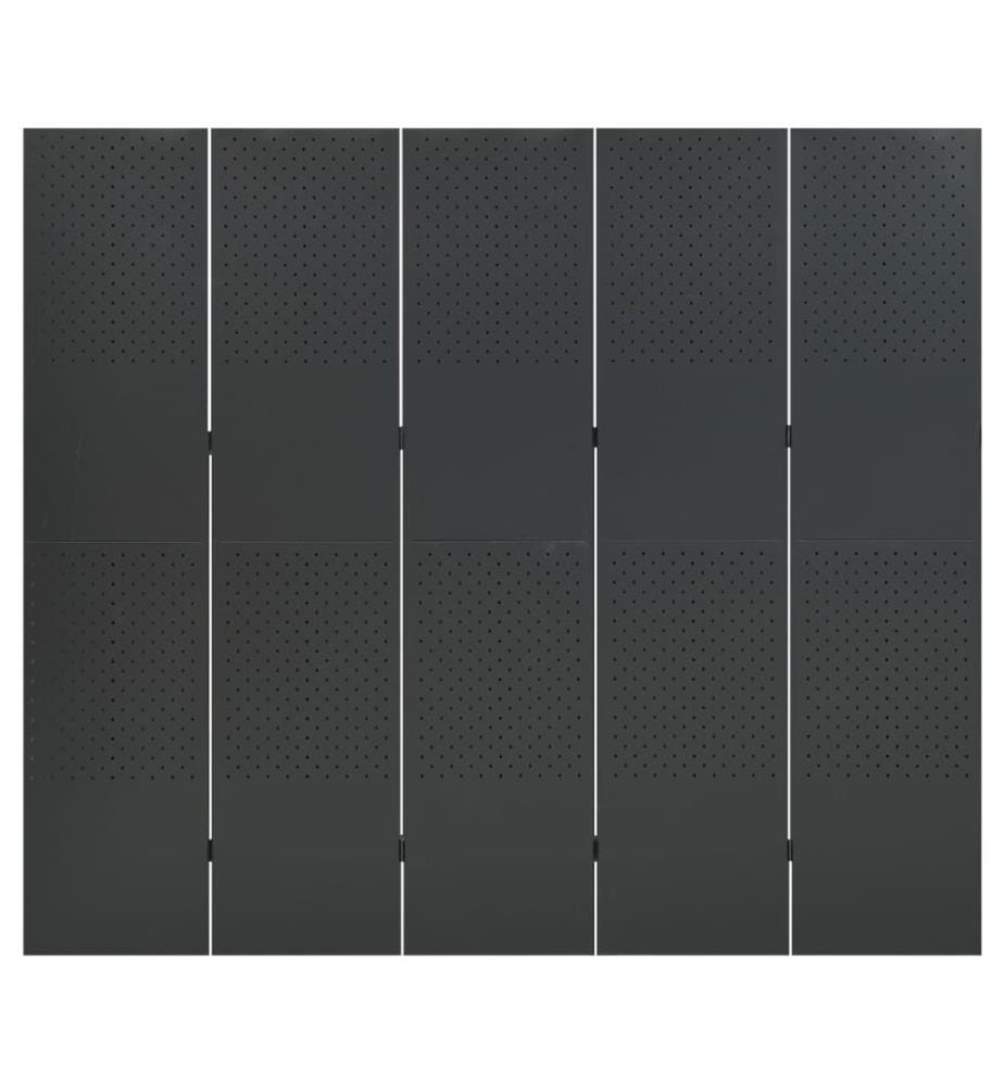 Cloisons de séparation 5 panneaux 2 pcs Anthracite 200x180 cm