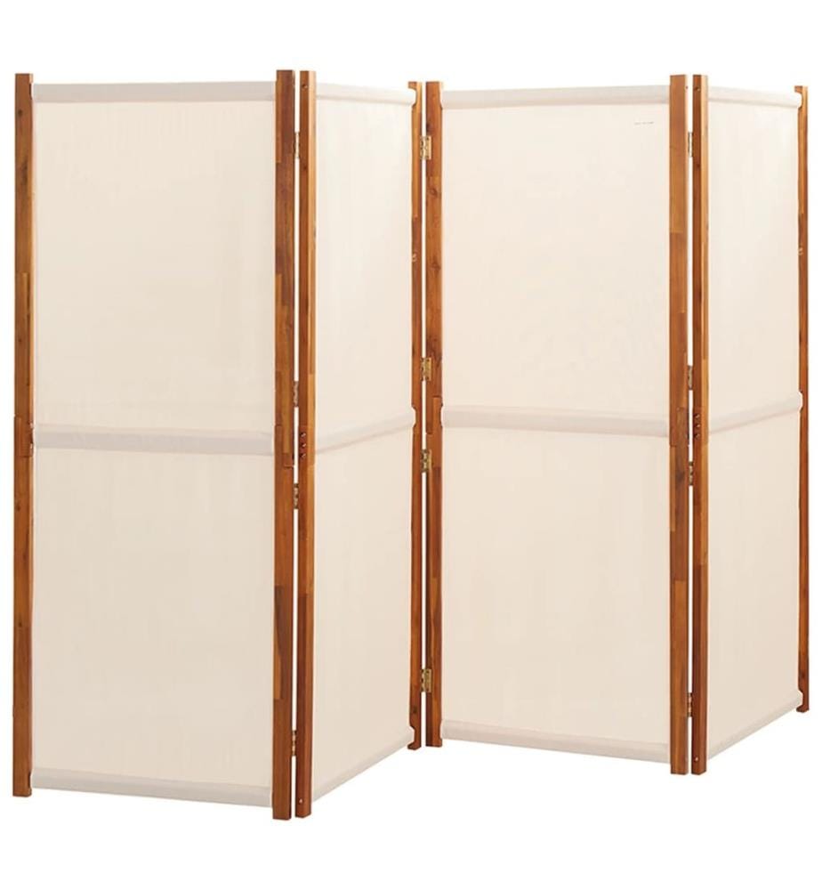 Cloison de séparation 4 panneaux Blanc crème 280x180 cm