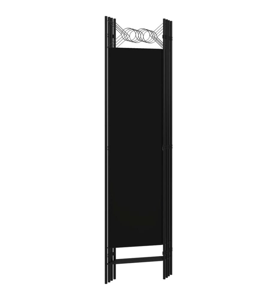 4-tlg. Raumteiler Schwarz 160 x 180 cm