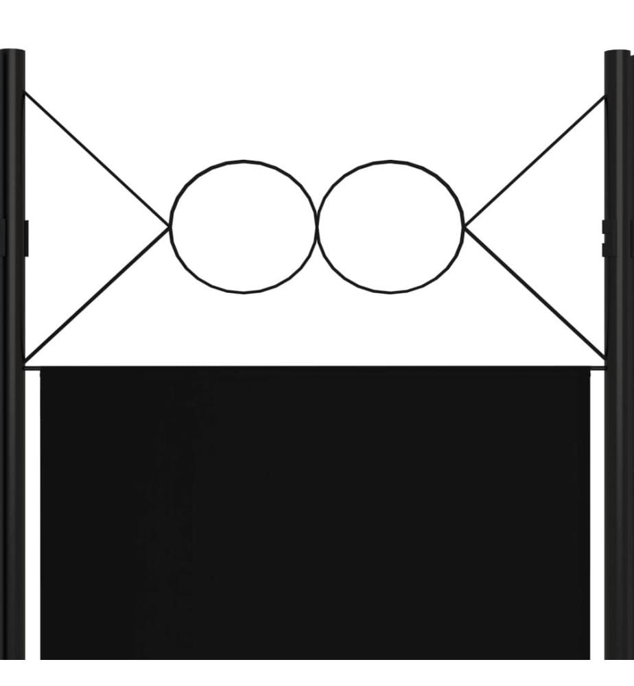 4-tlg. Raumteiler Schwarz 160 x 180 cm