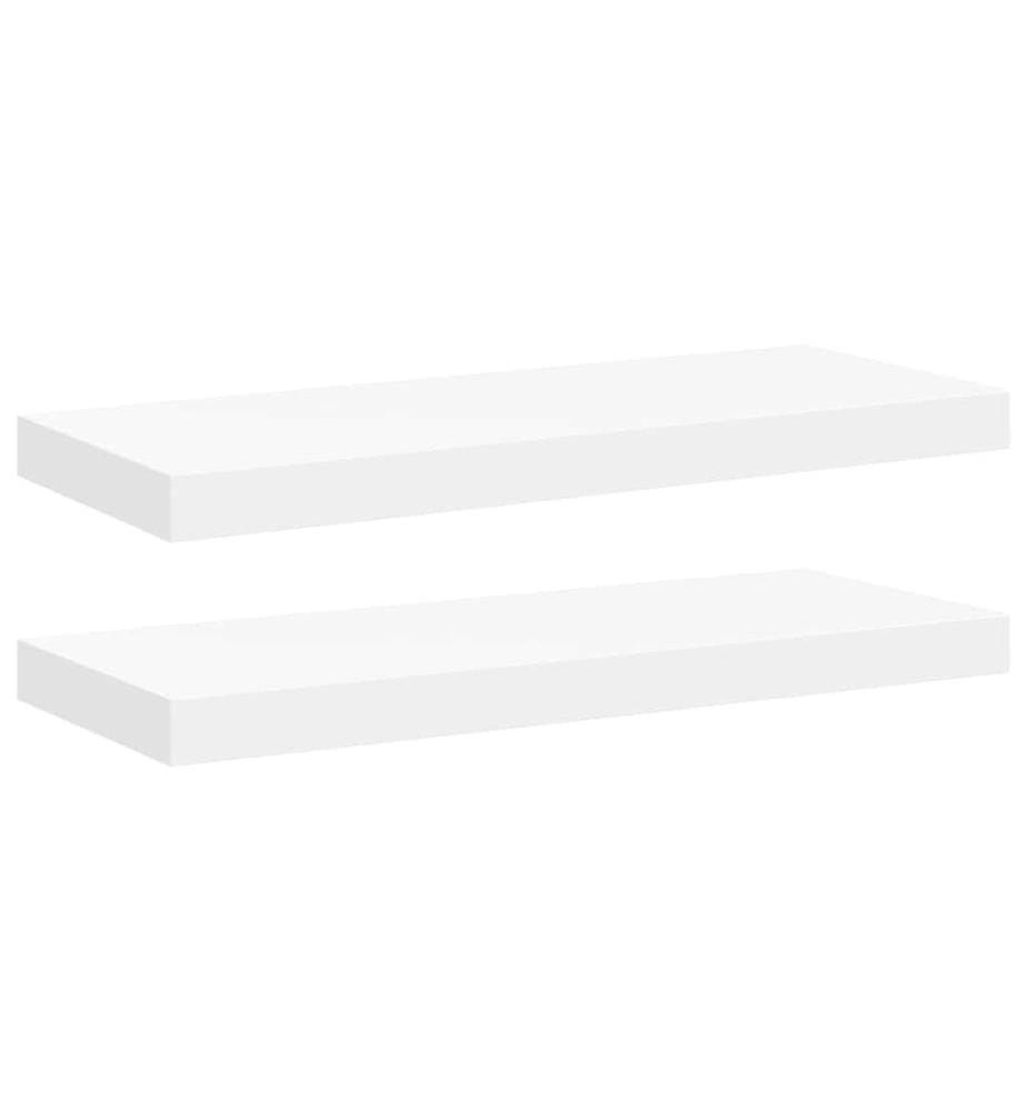 Schwebende Wandregale 2 Stk. Weiss 60x23,5x3,8cm MDF