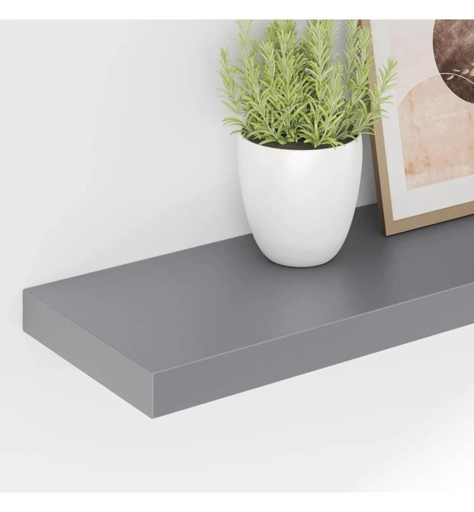 Schweberegale 2 Stk. Grau 80x23,5x3,8 cm MDF