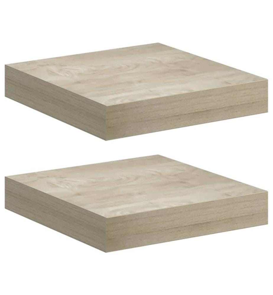 Schwebende Wandregale 2 Stk. Eichefarben 23x23,5x3,8cm MDF