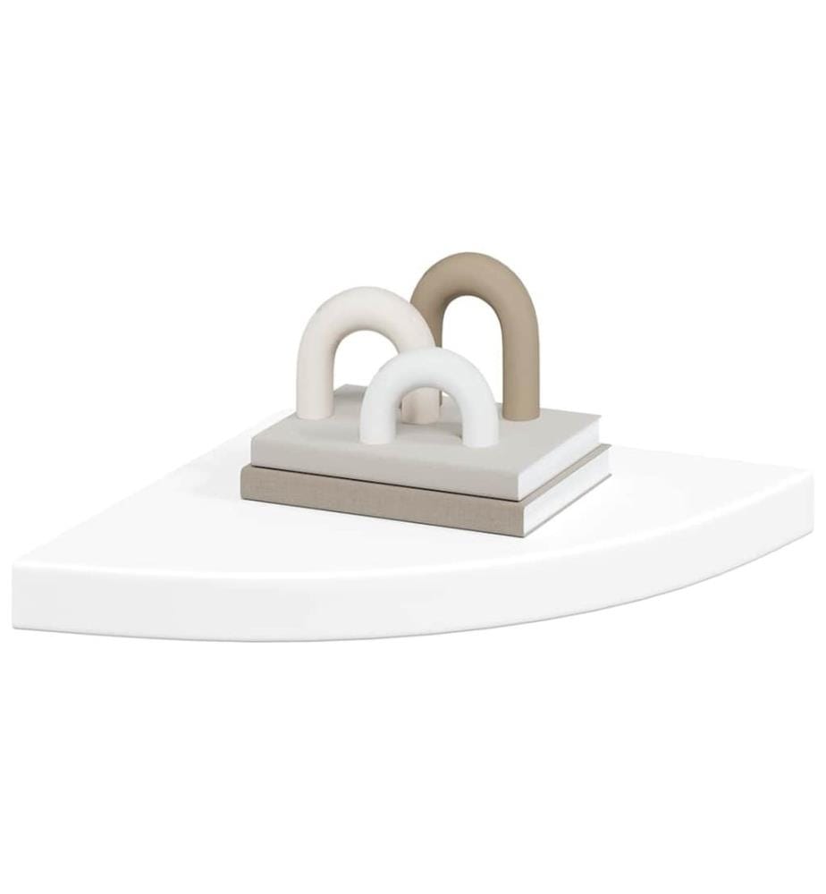 Schwebende Eckregale 2 Stk. Weiss 35x35x3,8 cm MDF