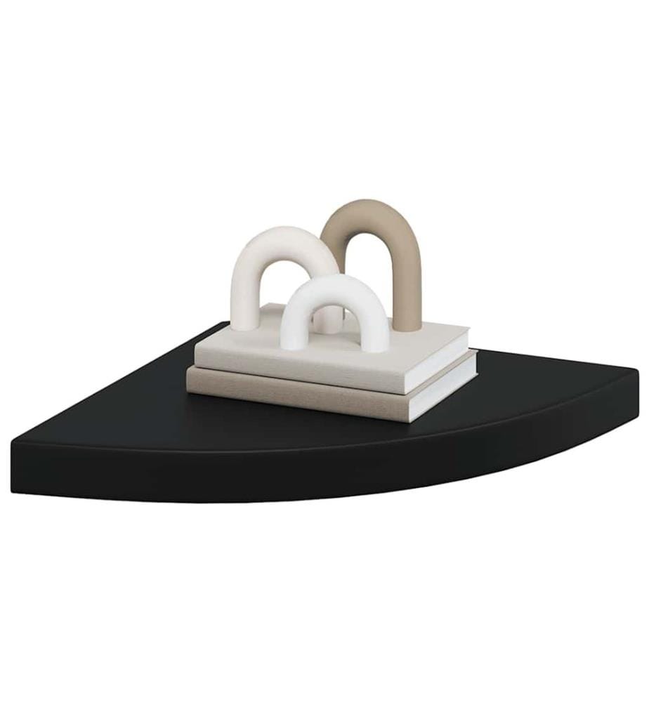 Eck-Schweberegal Schwarz 35x35x3,8 cm MDF