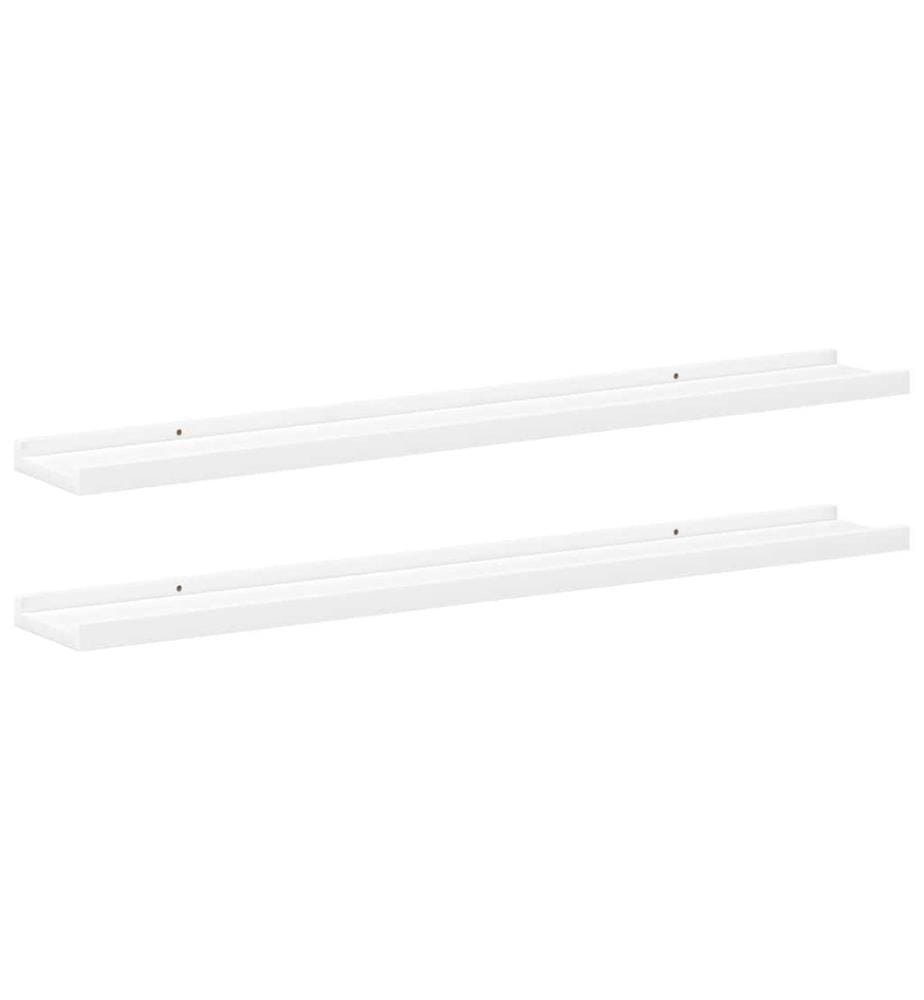 Bilderleisten 2 Stk. Weiss 80x9x3 cm MDF