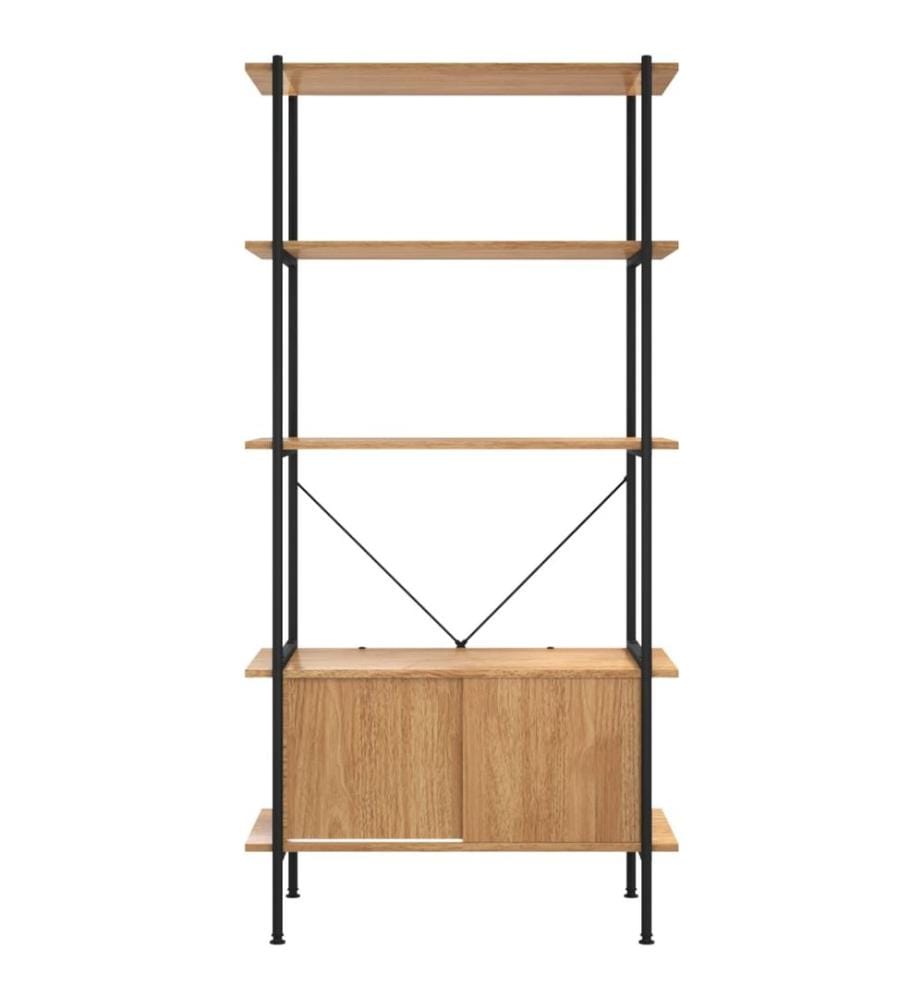 Regal mit 5 Böden und Schrank 80x40x163 cm Stahl Holzwerkstoff