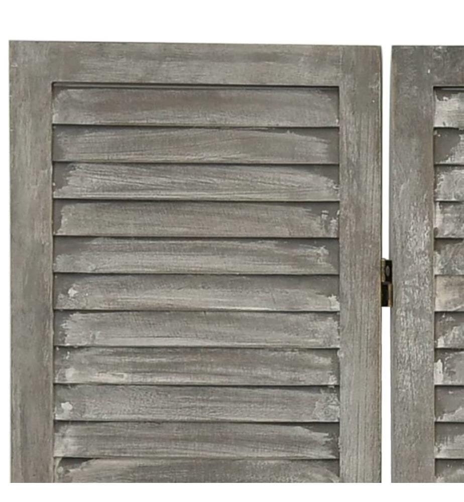 6-tlg. Raumteiler Grau 214x166 cm Massivholz