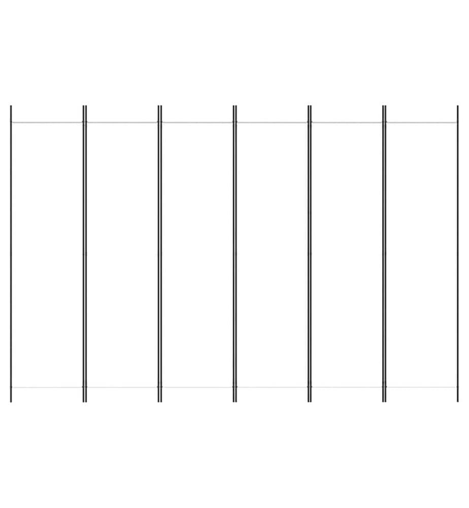 6-tlg. Paravent Weiss 300x200 cm Stoff