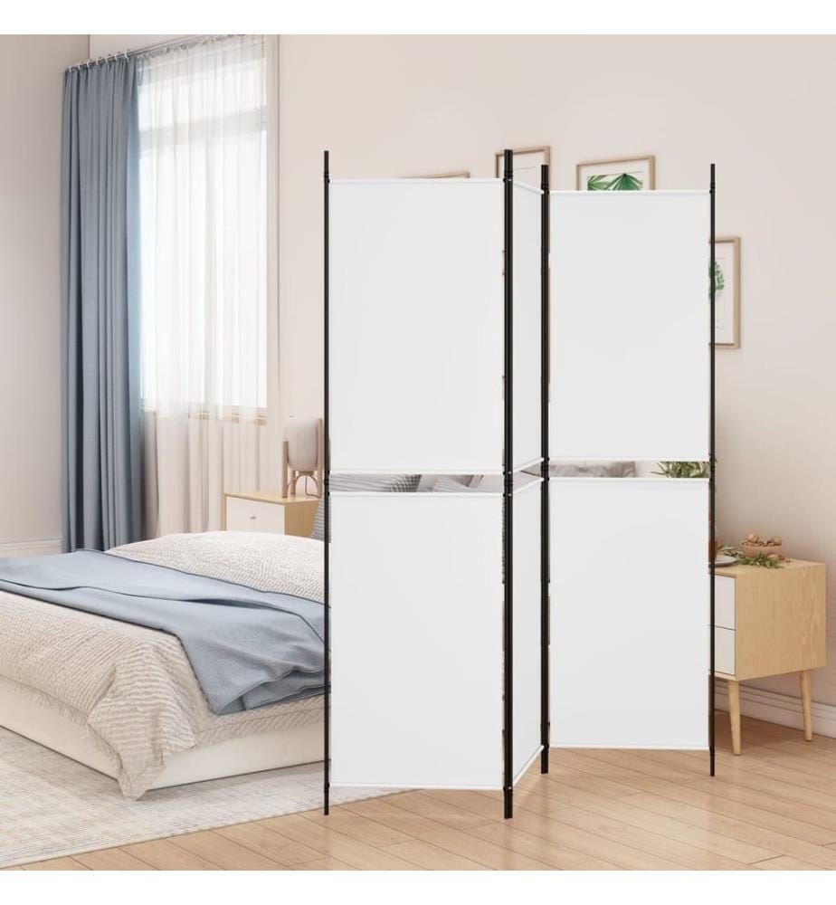 Cloison de séparation 3 panneaux Blanc 150x180 cm Tissu