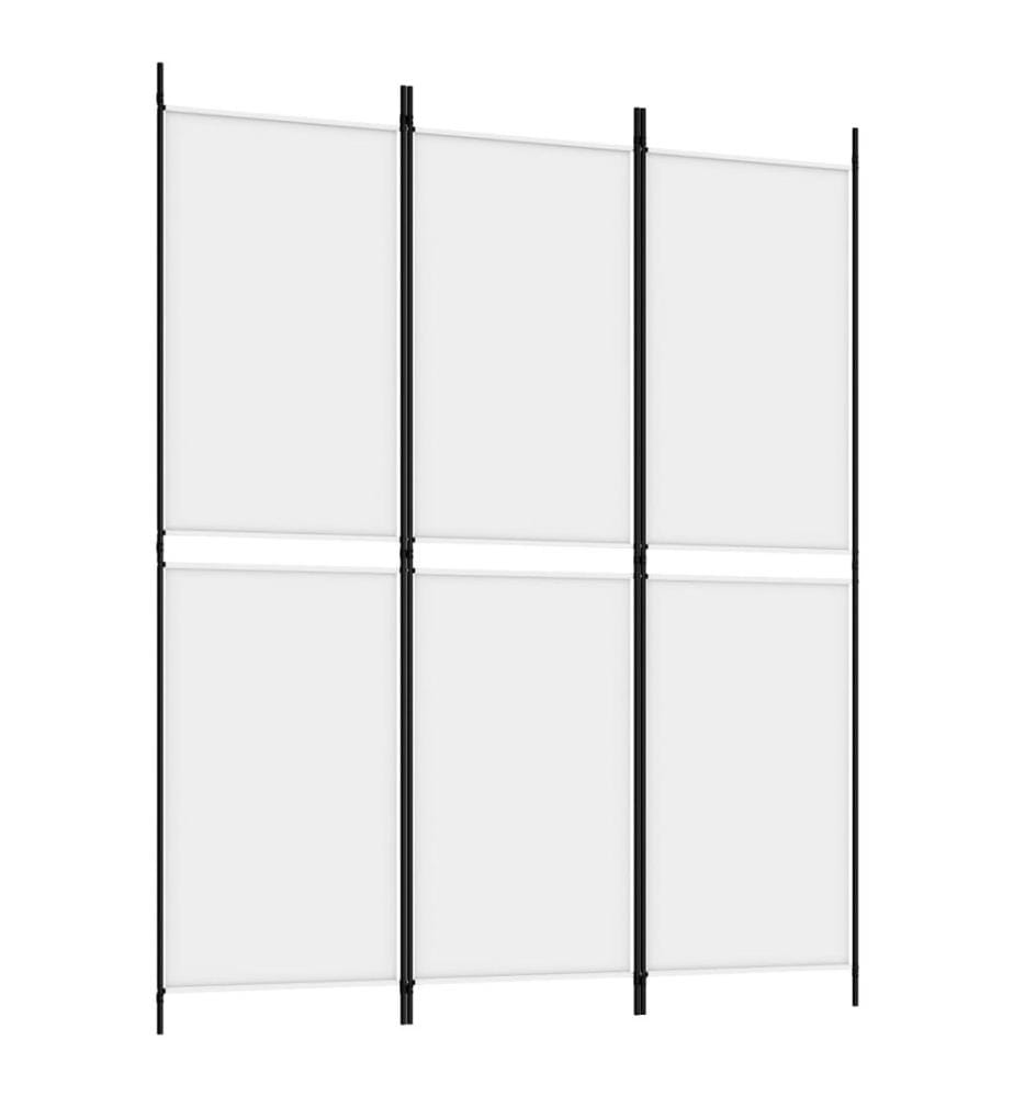 Cloison de séparation 3 panneaux Blanc 150x180 cm Tissu