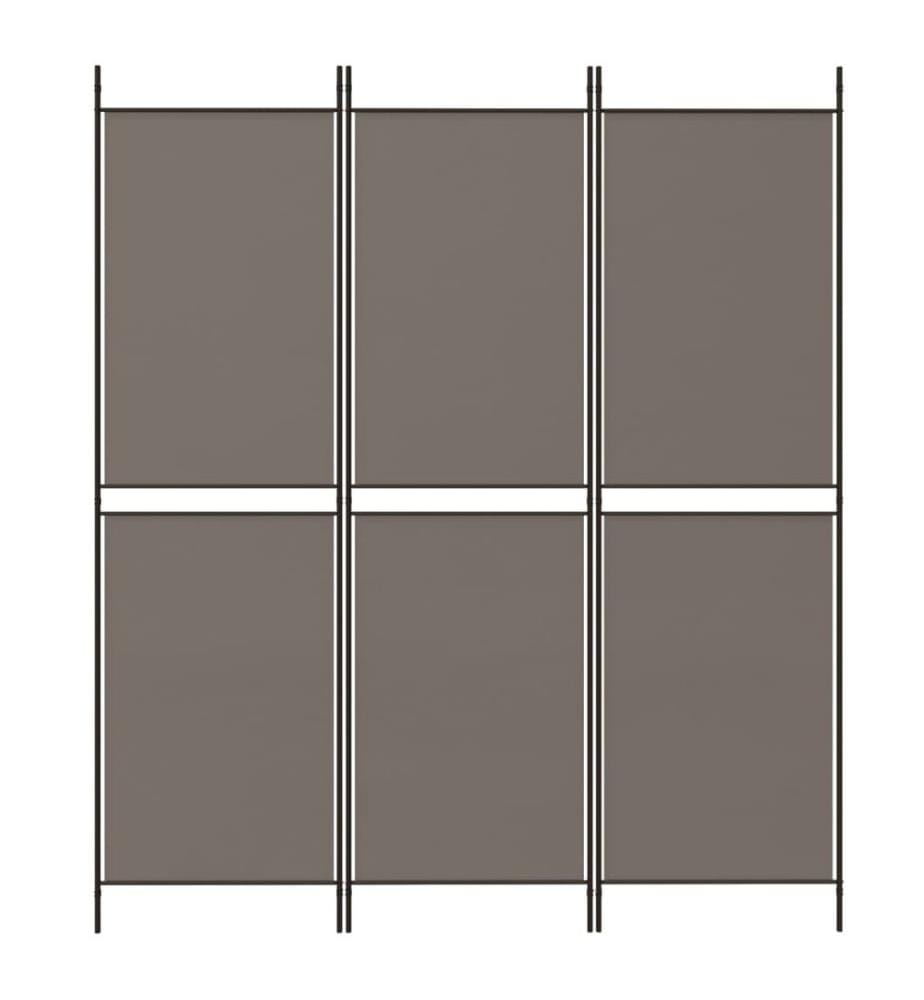 3-tlg. Paravent Anthrazit 150x180 cm Stoff