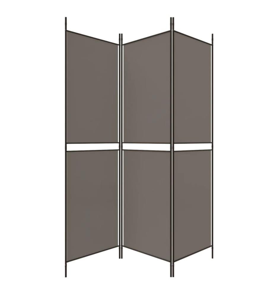 3-tlg. Paravent Anthrazit 150x180 cm Stoff