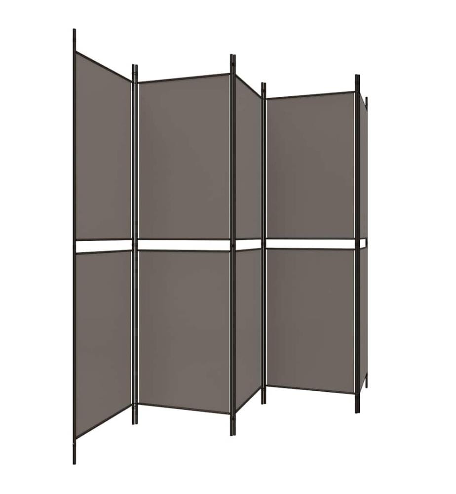 Cloison de séparation 5 panneaux Anthracite 250x180 cm Tissu