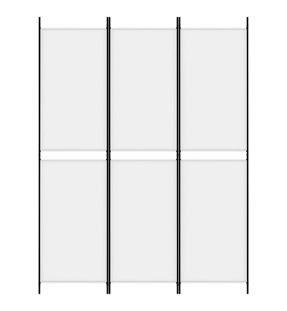 Cloison de séparation 3 panneaux Blanc 150x200 cm Tissu