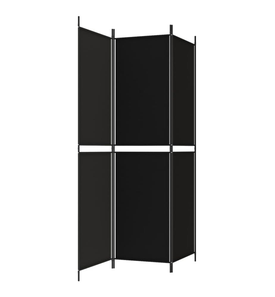 Cloison de séparation 3 panneaux Noir 150x200 cm Tissu
