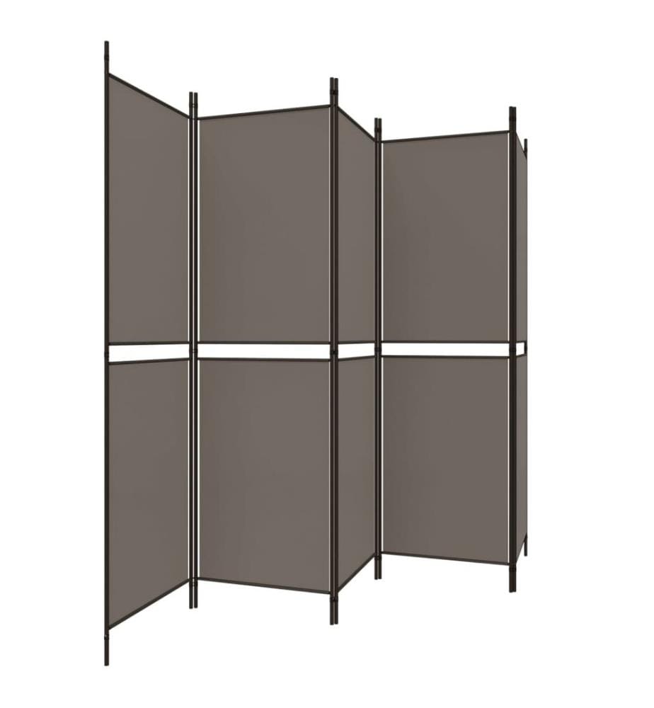 5-tlg. Paravent Anthrazit 250x200 cm Stoff
