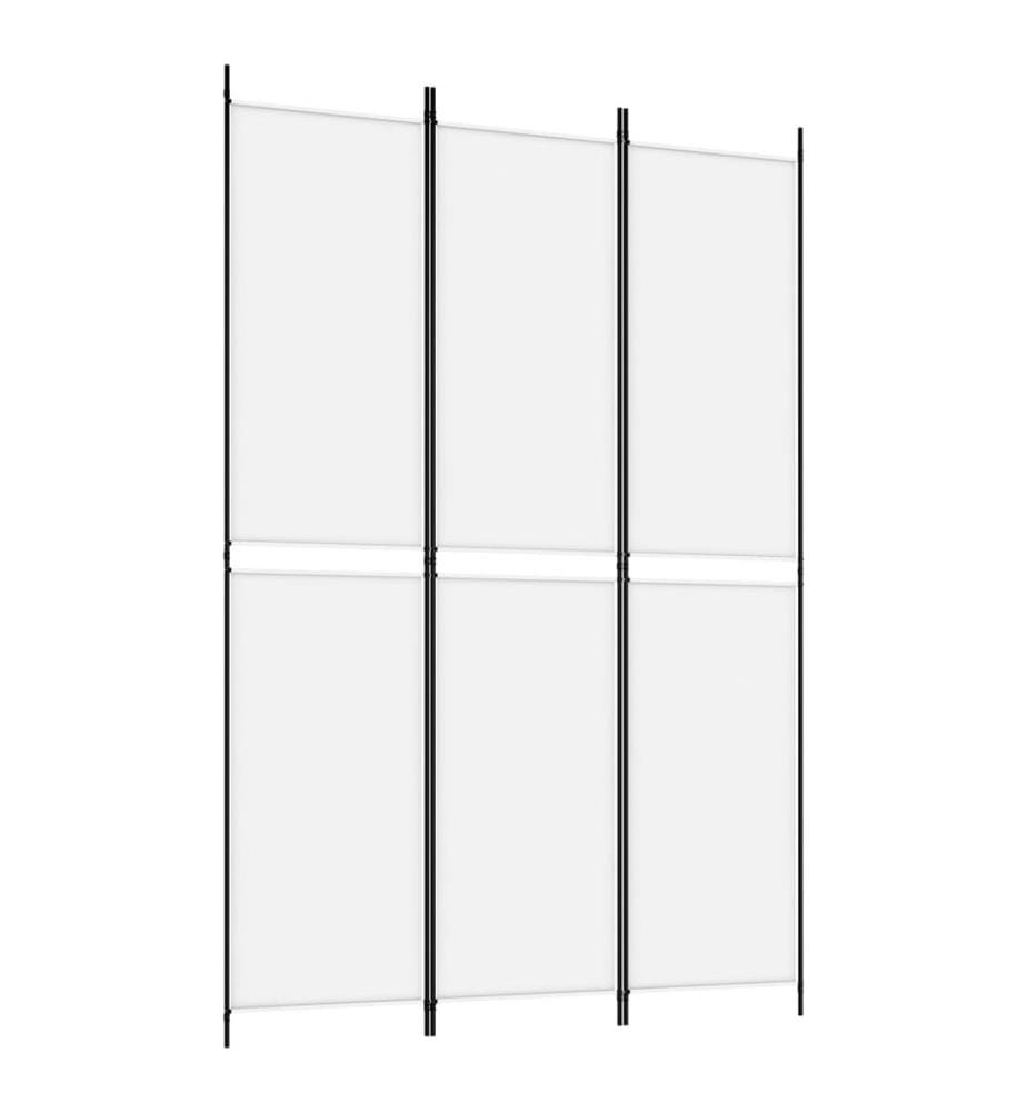 Cloison de séparation 3 panneaux Blanc 150x220 cm Tissu