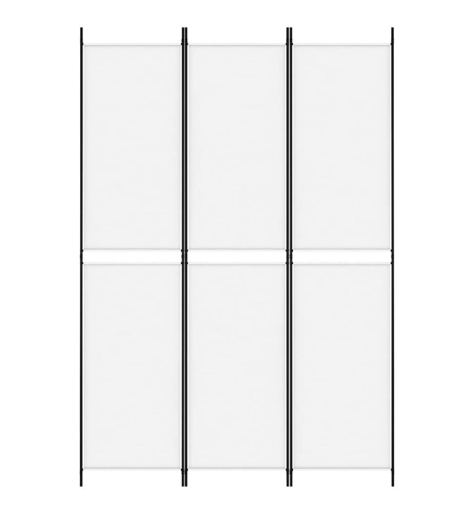 Cloison de séparation 3 panneaux Blanc 150x220 cm Tissu