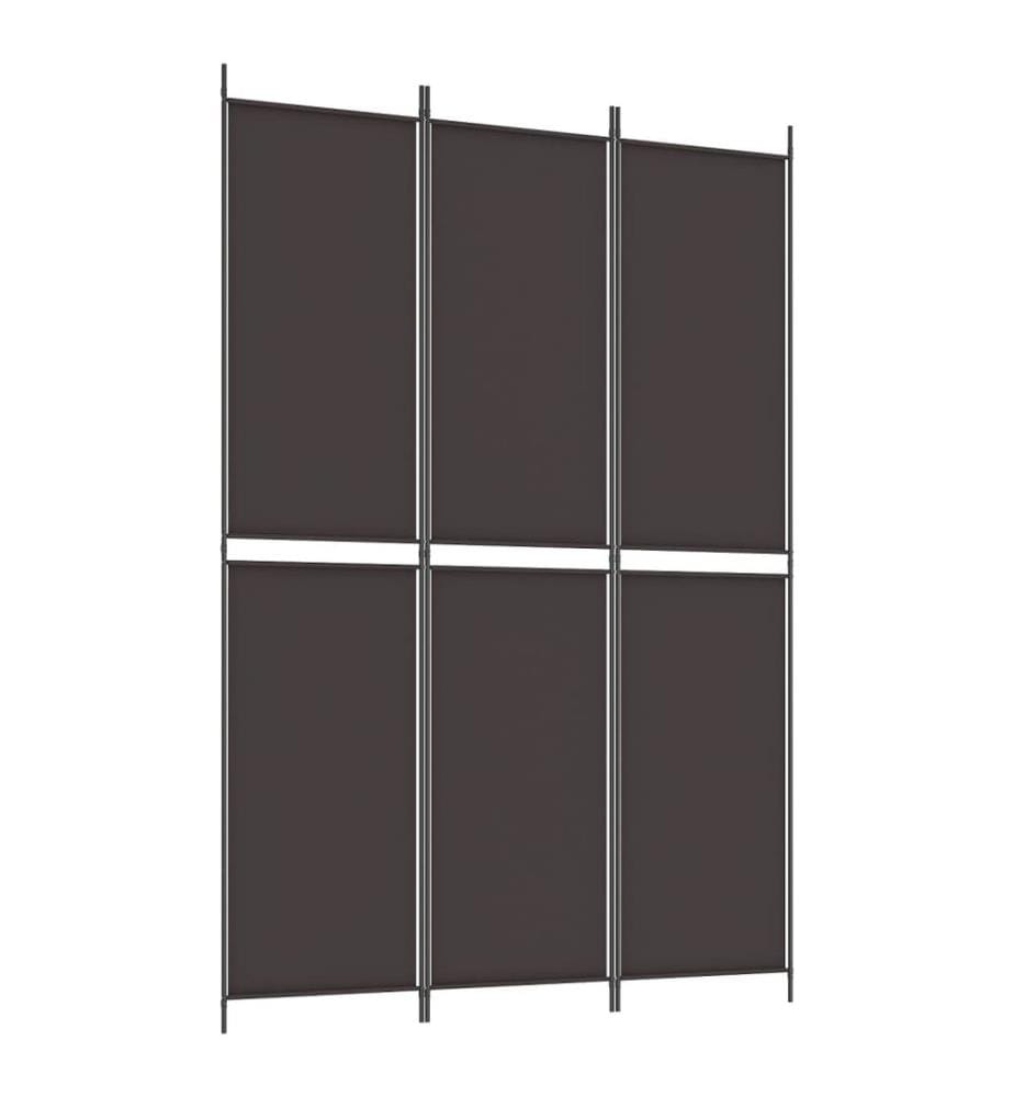 Cloison de séparation 3 panneaux Marron 150x220 cm Tissu