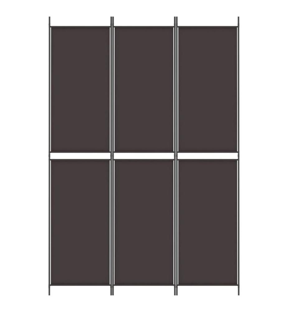 Cloison de séparation 3 panneaux Marron 150x220 cm Tissu