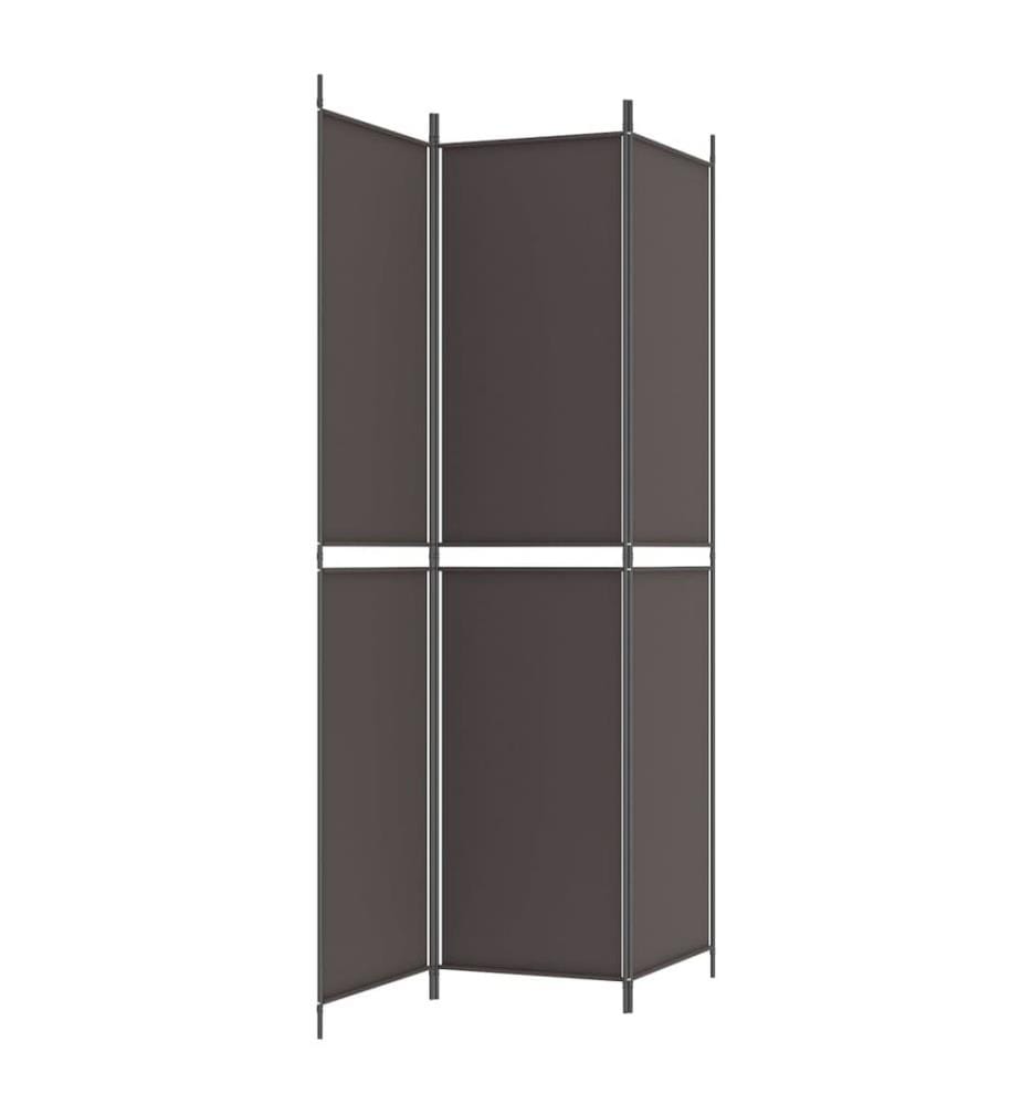 Cloison de séparation 3 panneaux Marron 150x220 cm Tissu