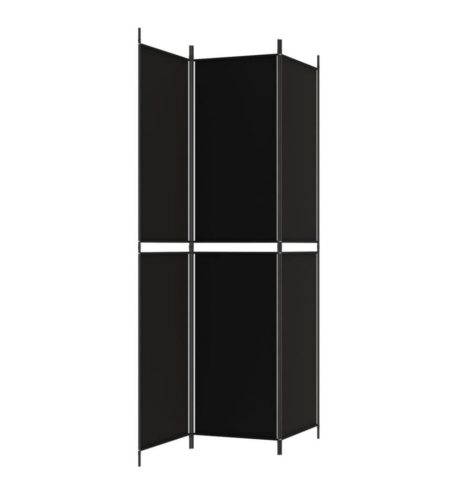 Cloison de séparation 3 panneaux Noir 150x220 cm Tissu