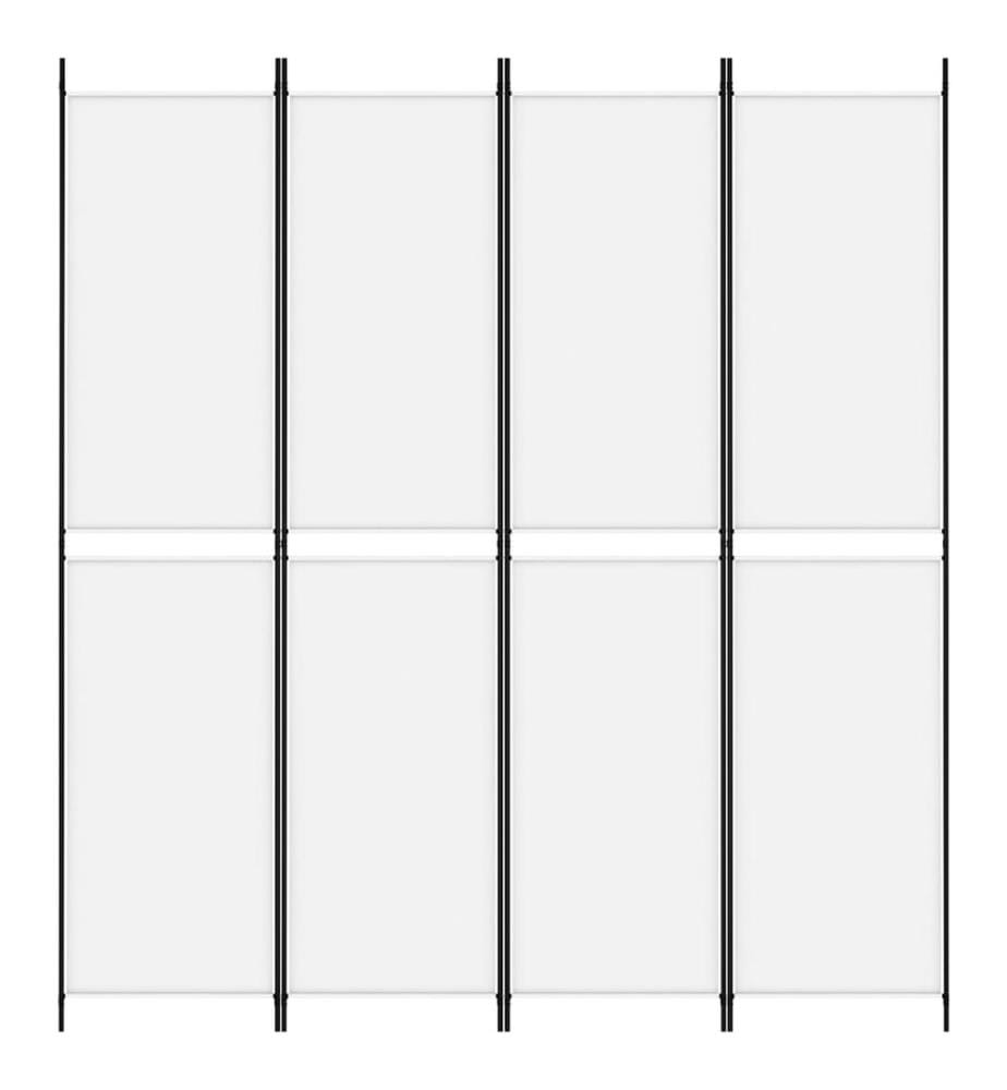 4-tlg. Paravent Weiss 200x220 cm Stoff