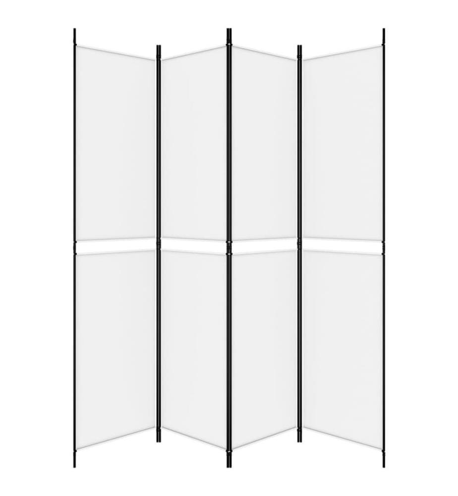 4-tlg. Paravent Weiss 200x220 cm Stoff