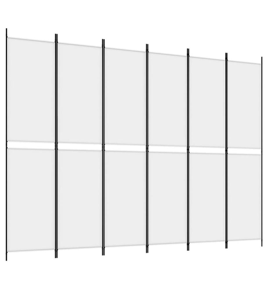 Cloison de séparation 6 panneaux Blanc 300x220 cm Tissu