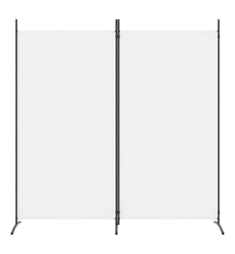 2-tlg. Paravent Weiss 175x180 cm Stoff