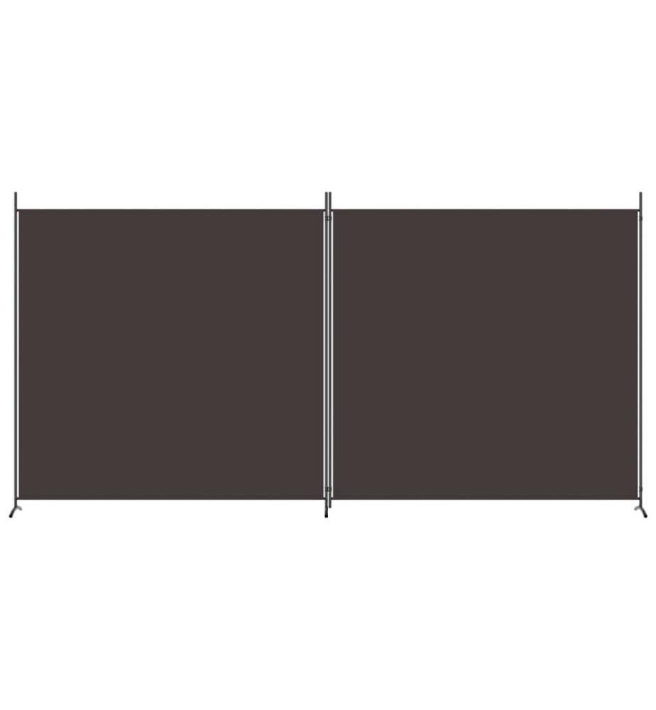 Cloison de séparation 2 panneaux Marron 348x180 cm Tissu