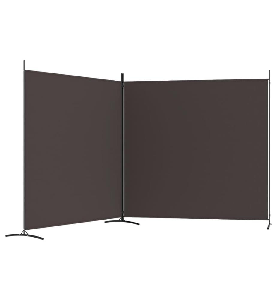 Cloison de séparation 2 panneaux Marron 348x180 cm Tissu