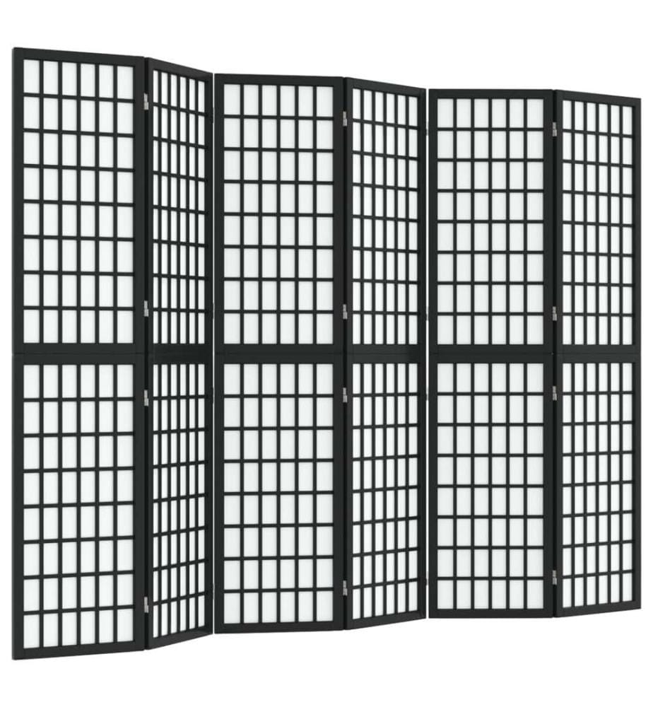 Cloison de séparation pliable 6 panneaux 240x170 cm Noir