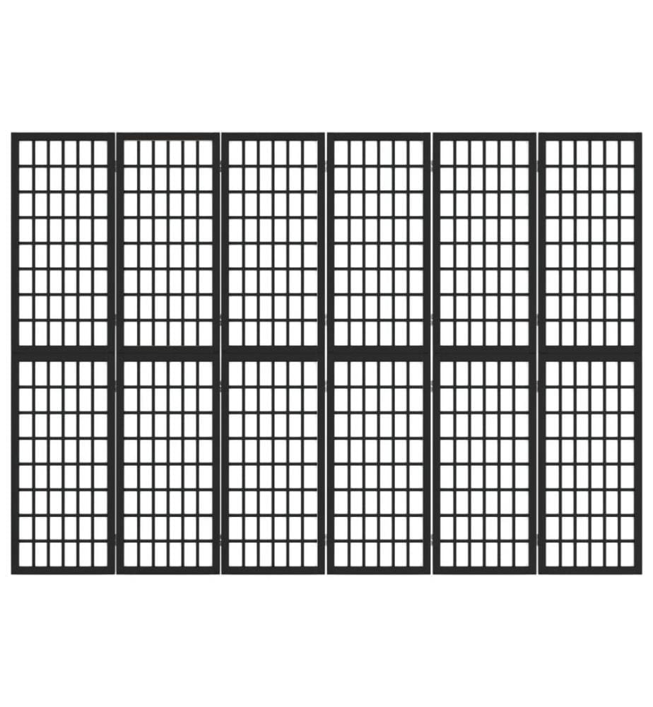 Cloison de séparation pliable 6 panneaux 240x170 cm Noir