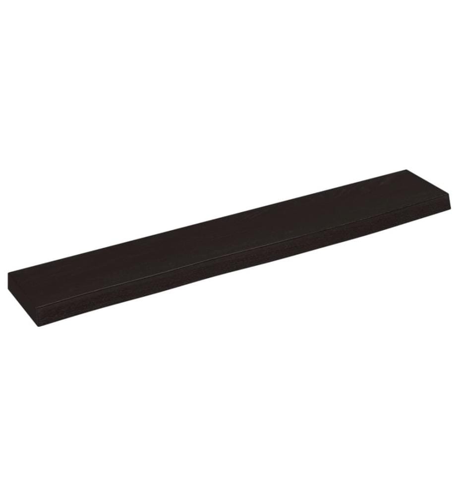 Wandregal Dunkelbraun 60x10x2 cm Massivholz Eiche Behandelt