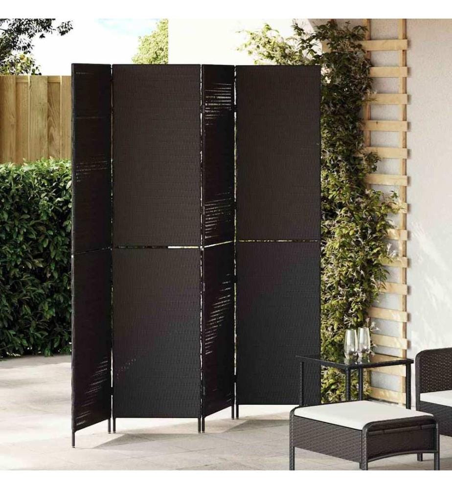 Paravent Noir 195 x 180 cm polyrotin