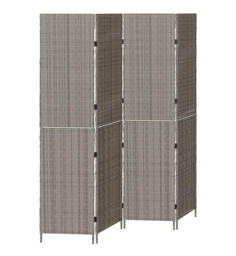Raumteiler Grau 195 x 180 cm Poly-Rattan