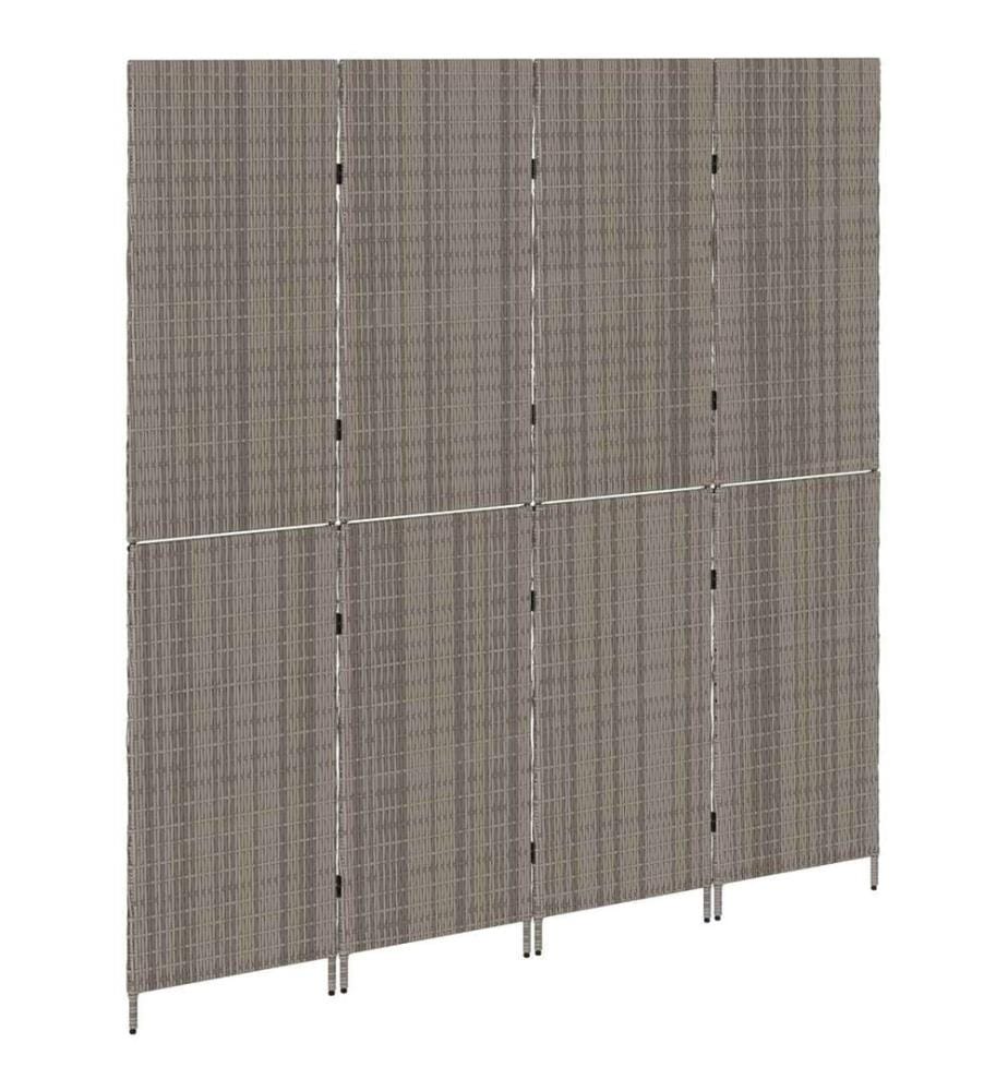 Raumteiler Grau 195 x 180 cm Poly-Rattan